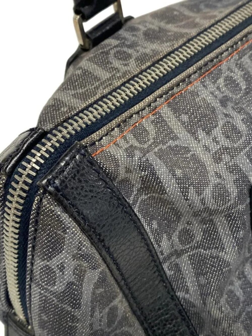 DIOR/ChristianDior Flight/Trotter Navy Black Orange Denim Jacquard Leather - Picture 14 of 15